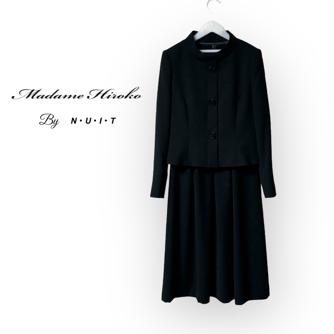 Madame Hiroko(マダムヒロコ)のMadame Hiroko NUIT ブラックフォーマル　ワンピースセットアップ レディースのフォーマル/ドレス(礼服/喪服)の商品写真