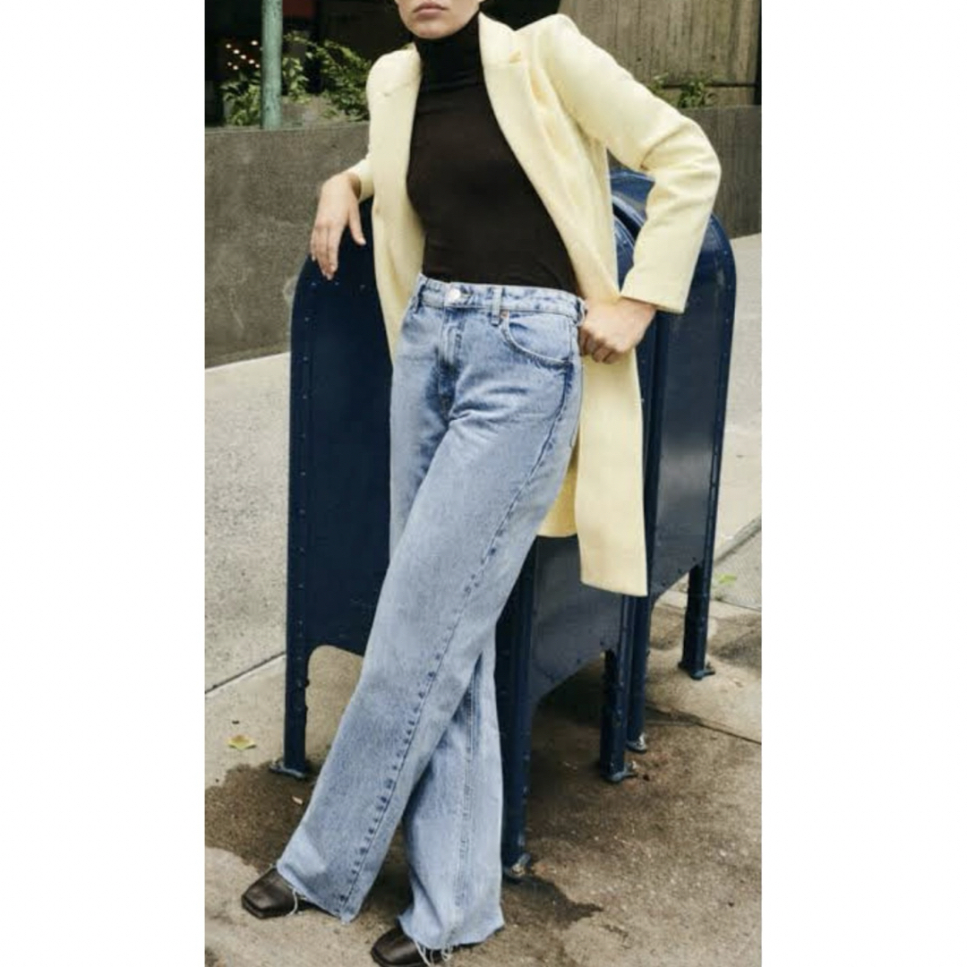 ZARA(ザラ)の本日までの値下げ❗️Zara コート ノーボタン ジャケット 黄色 レディースのジャケット/アウター(ロングコート)の商品写真