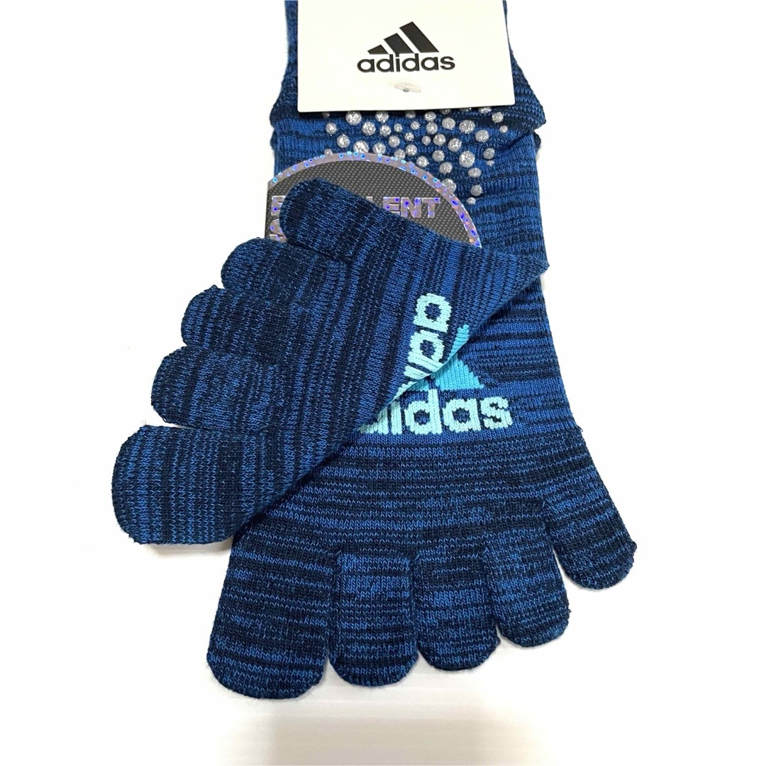 adidas(アディダス)のショート丈【アディダス×福助】五本指ソックス 滑り止め付き 2足セット メンズのレッグウェア(ソックス)の商品写真