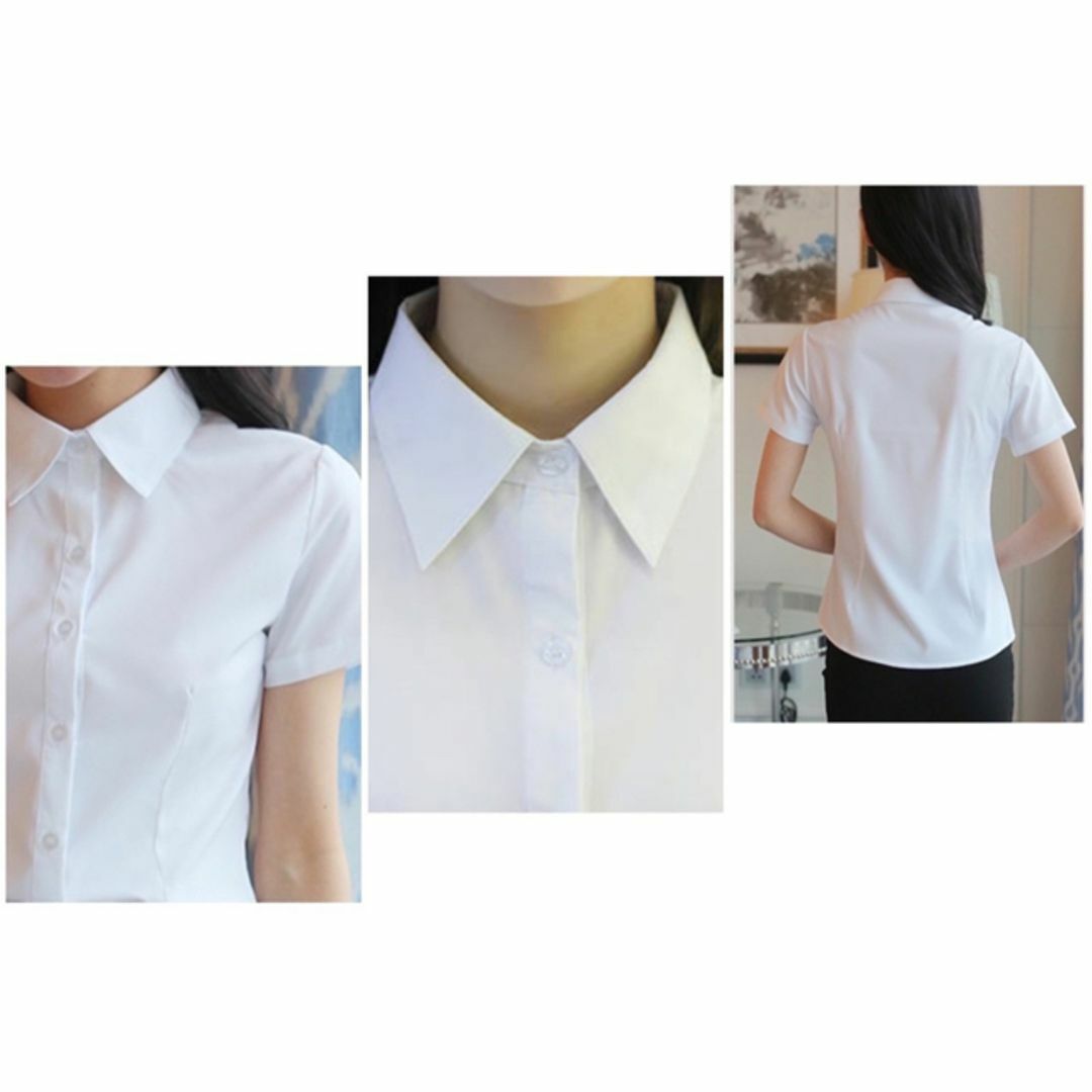 2XL 半袖 ブラウス 制服 通勤通学 高校生 バイト 送料込み レディースのトップス(シャツ/ブラウス(半袖/袖なし))の商品写真