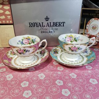 ROYAL ALBERT - ロイヤルアルバート　レディアスコット＆カーライル　カップ＆ソーサー　ペアセット