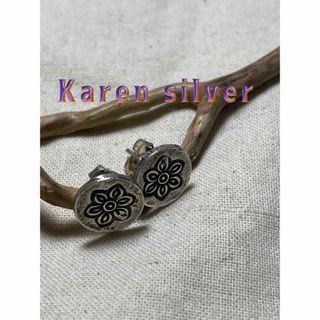 silver999フラワー花flowerピアスKARENSILVER ぬい24あ(ピアス(両耳用))