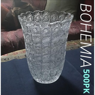ボヘミア クリスタル(BOHEMIA Cristal)のボヘミアガラス　ボヘミア　500PK ハンドカット　花瓶　花器(花瓶)