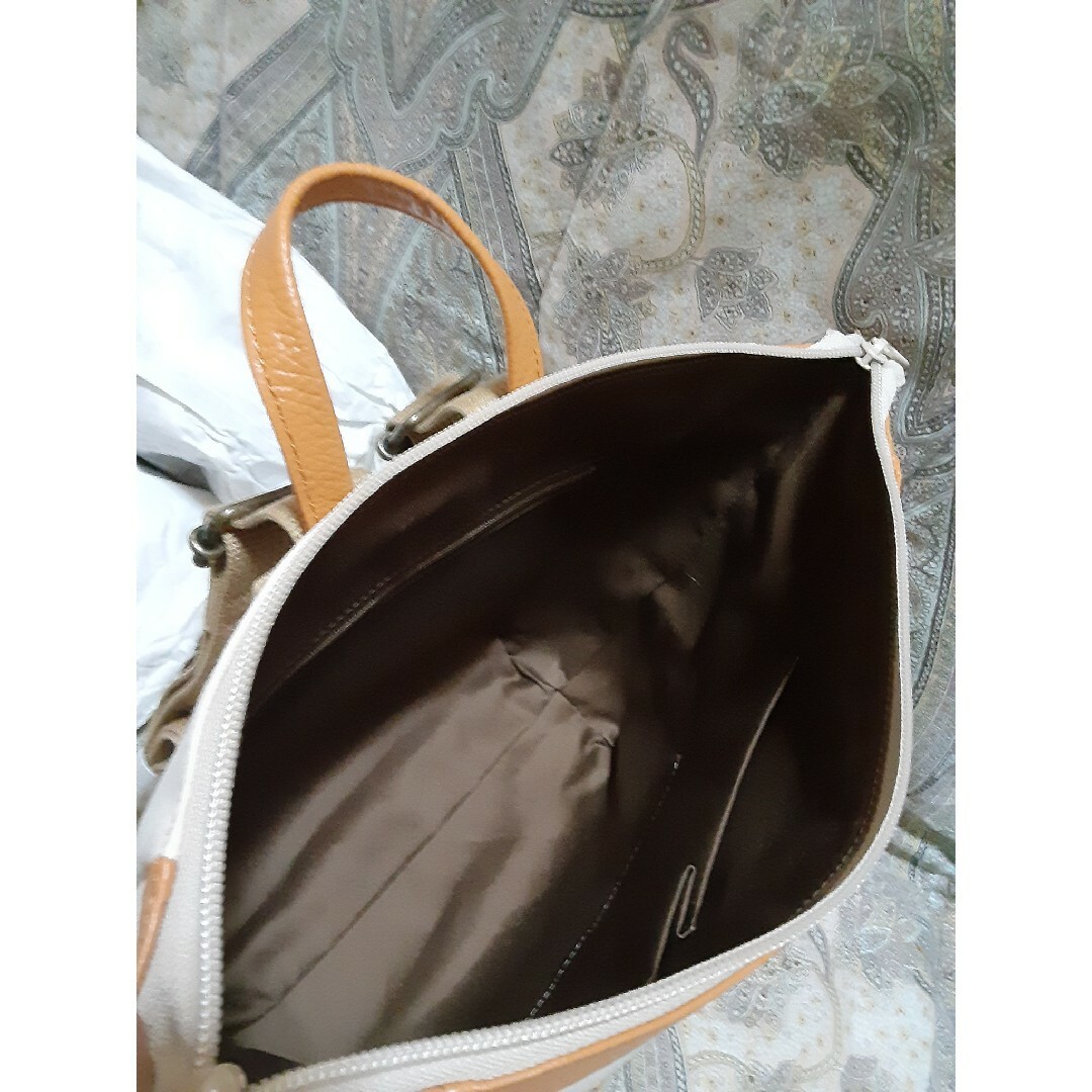 HaL 倉敷産帆布×姫路レザーコンビ/リュックバッグ レディースのバッグ(リュック/バックパック)の商品写真