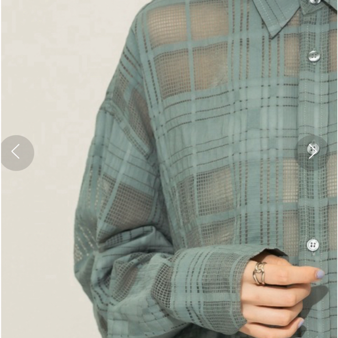 KBF(ケービーエフ)のKBF メッシュチェックBIGシャツ レディースのトップス(シャツ/ブラウス(長袖/七分))の商品写真