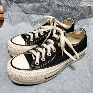 オールスター(ALL STAR（CONVERSE）)の厚底コンバース ALL STAR ブラック 24.5cm(スニーカー)