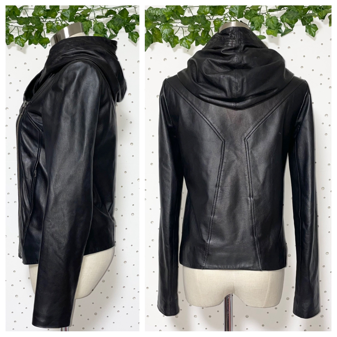 【ギフト】 HELMUT LANG ヘルムートラングならラクマ shop| Suzu's by 黒の通販 ジャケット ライダース レザー ジップアップ フード ヘルムートラング 本物 - ジャケット・アウター