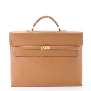 エルメス(Hermes)のエルメス ケリーデッペッシュ ゴールド金具 クシュベル 〇Z レザー ビジネス バッグ 書類鞄 ブリーフケース トート 通勤  EFY Q1-4(ビジネスバッグ)