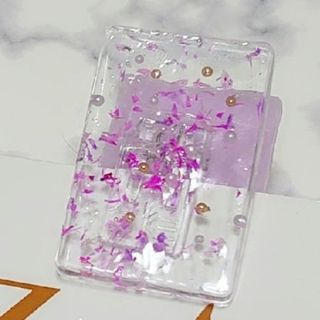 【1点限定/ハンドメイド/消毒済み】クリア小花楽譜クリップ (Purple)(その他)