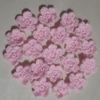 お花モチーフ　20個セット　ピンク(各種パーツ)