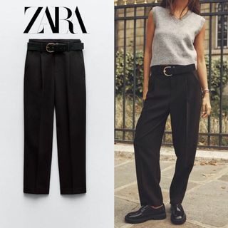 ザラ(ZARA)の2 ZARA エンボスベルト CARROT FIT パンツ M(カジュアルパンツ)