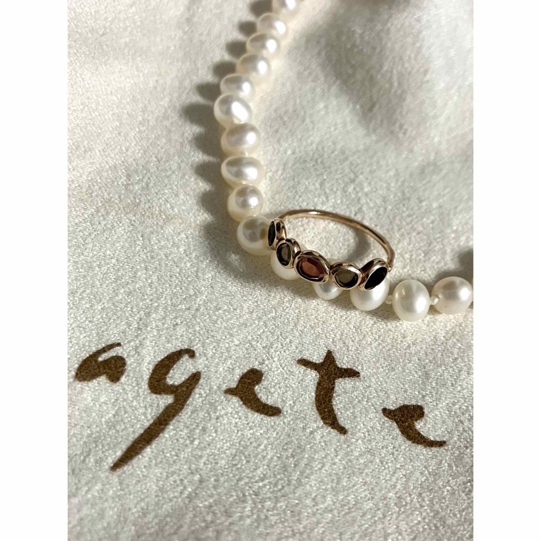 agete K10 スキニーストーンリング agete K10 スキニーストーンリング