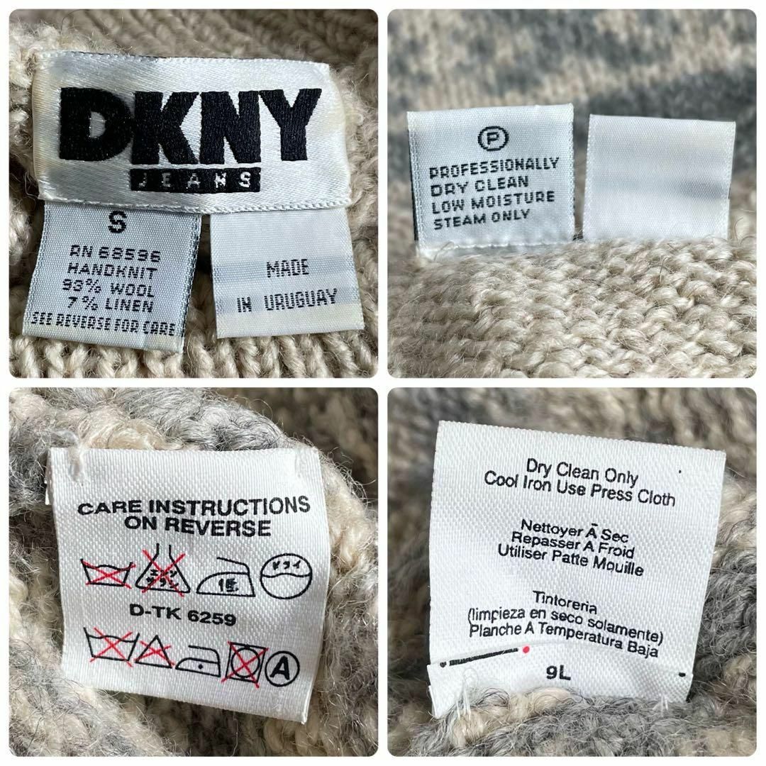 DKNY(ダナキャランニューヨーク)のDKNY JEANS ジャガード ハンドニット 手編み タートルネックセーター メンズのトップス(ニット/セーター)の商品写真