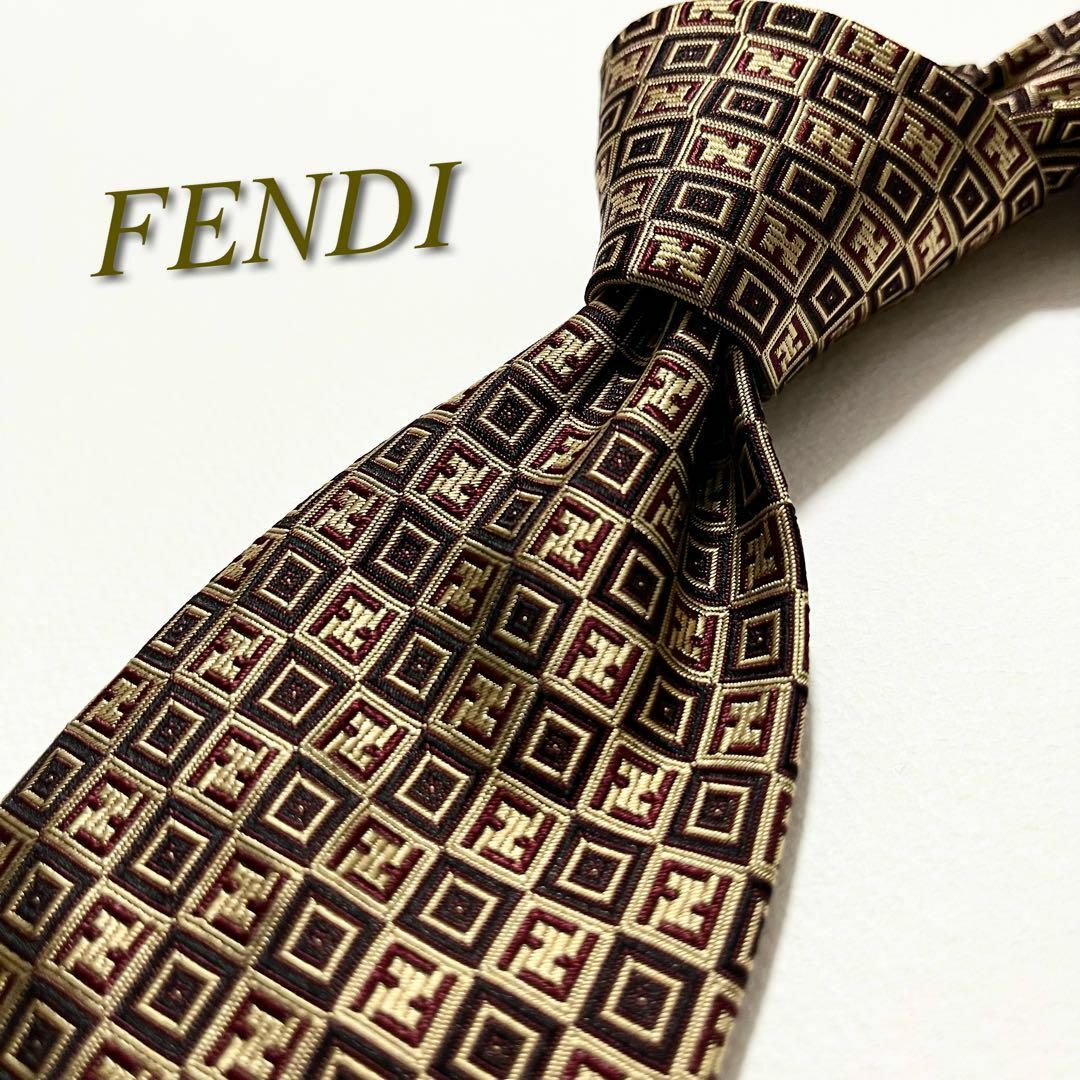 FENDI - 【極美品】フェンディ ネクタイ ズッカ柄 FF ジャカード織