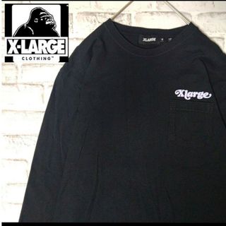 エクストララージ(XLARGE)のX-Large　エクストララージ　長袖　猫　胸ポケット　ブラック　M(Tシャツ/カットソー(七分/長袖))