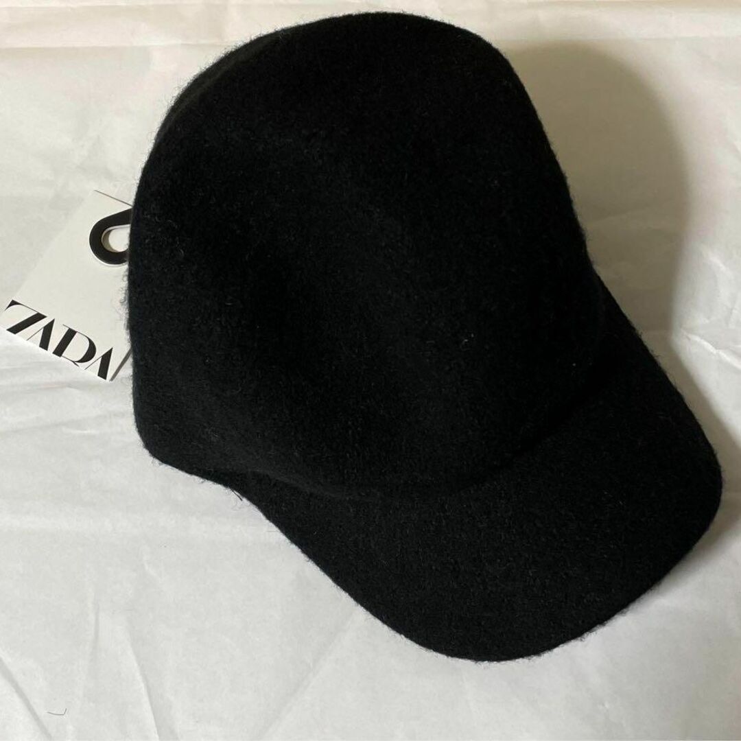 ZARA(ザラ)のZARA ウール帽子 キャップ ブラック レディースの帽子(キャップ)の商品写真