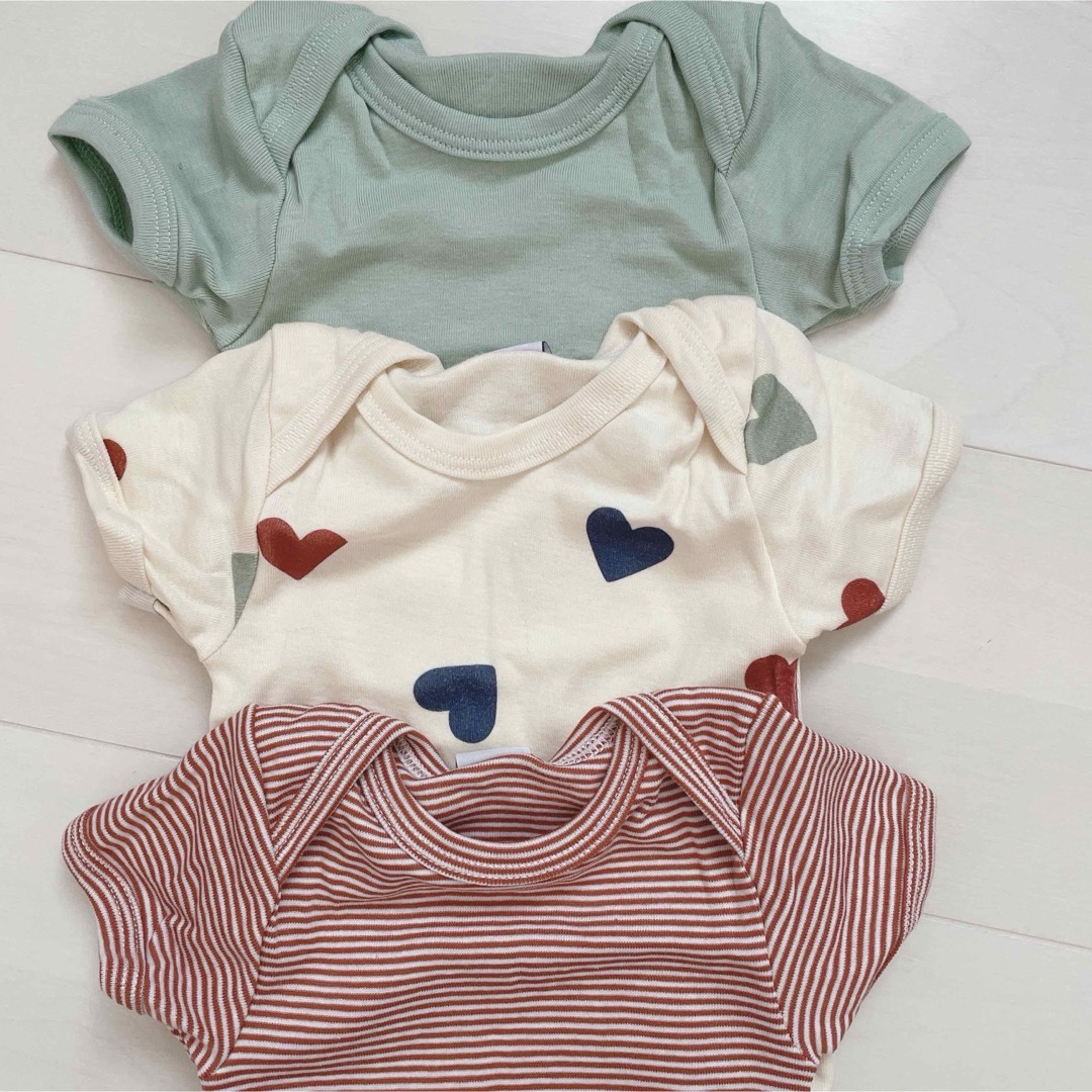 PETIT BATEAU(プチバトー)のプチバトー　半袖ボディ3枚組　12m キッズ/ベビー/マタニティのベビー服(~85cm)(ロンパース)の商品写真