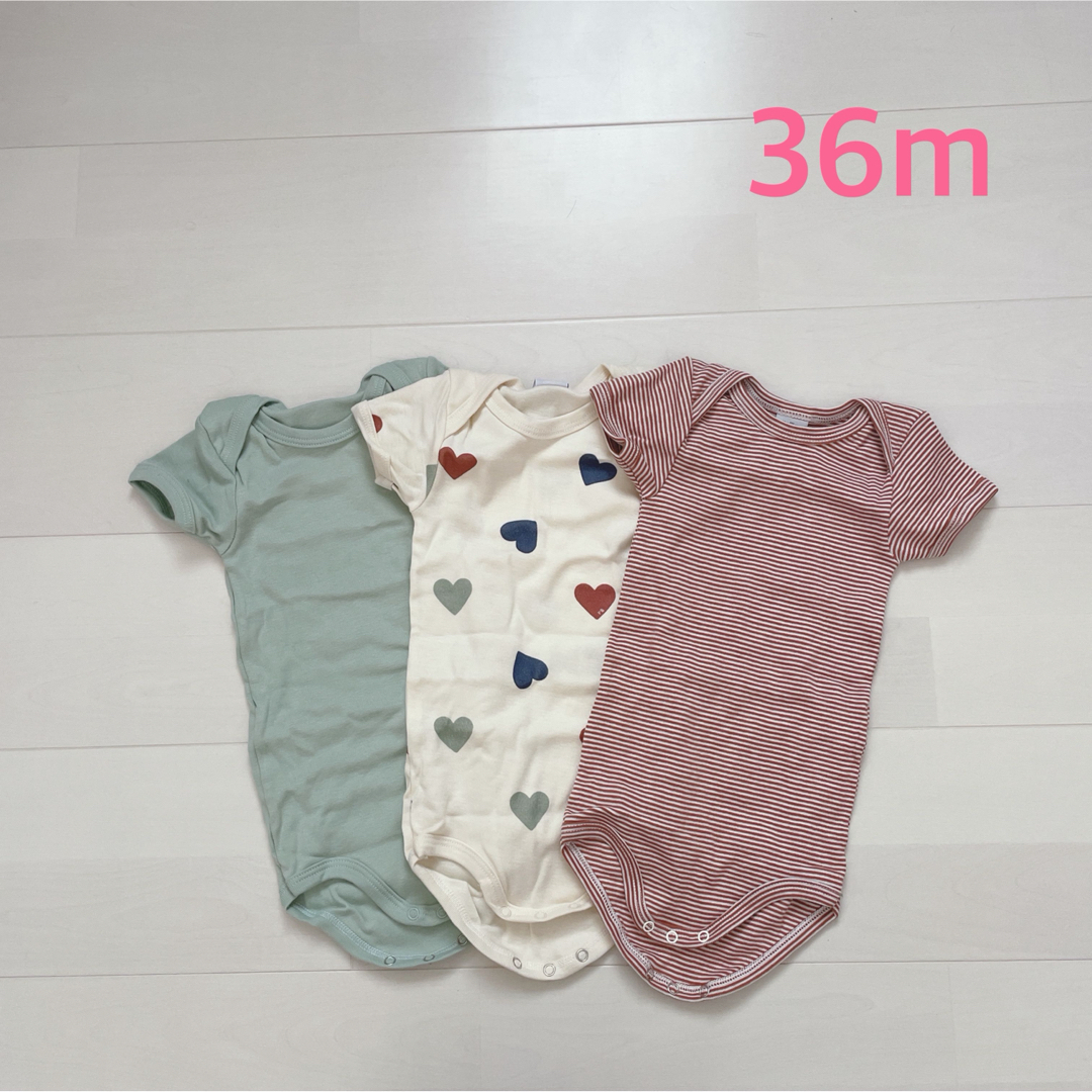 PETIT BATEAU(プチバトー)のプチバトー　半袖ボディ3枚組　36m キッズ/ベビー/マタニティのキッズ服女の子用(90cm~)(下着)の商品写真