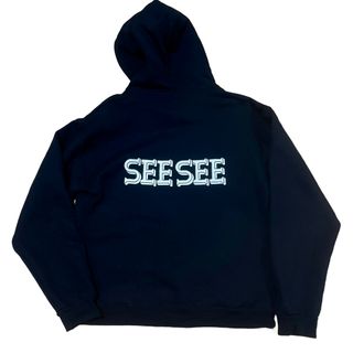 ワンエルディーケーセレクト(1LDK SELECT)のSEESEE FONT LOGO HOODIE BLACK Mサイズ(パーカー)