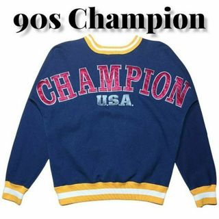 チャンピオン(Champion)の90s Champion ビッグロゴ刺繍 スウェットトレーナーチャンピオン 古着(スウェット)