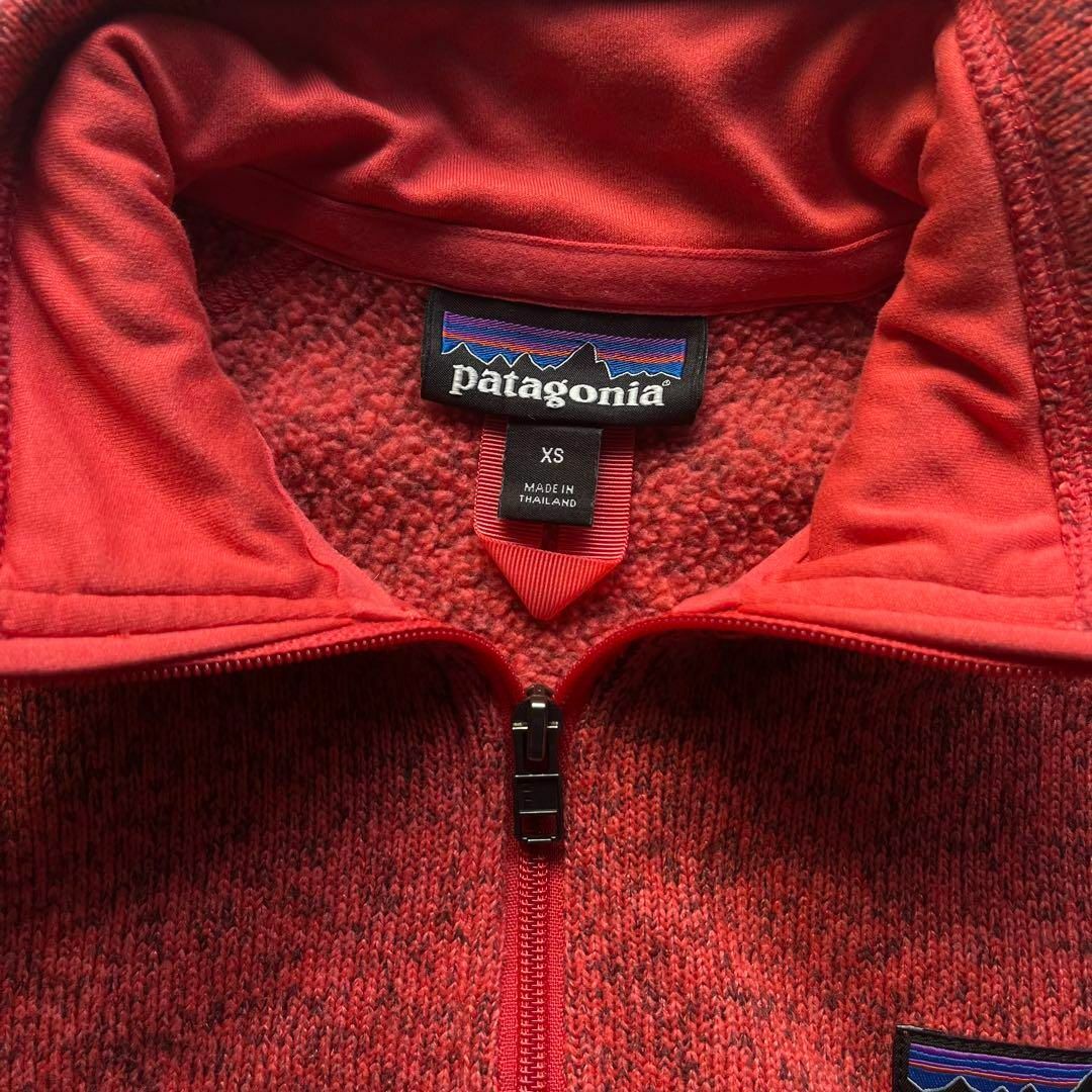 patagonia(パタゴニア)のパタゴニア　シンチラ　フリースジャケット　杢レッド　ハーフジップ　XS 古着 レディースのジャケット/アウター(ブルゾン)の商品写真