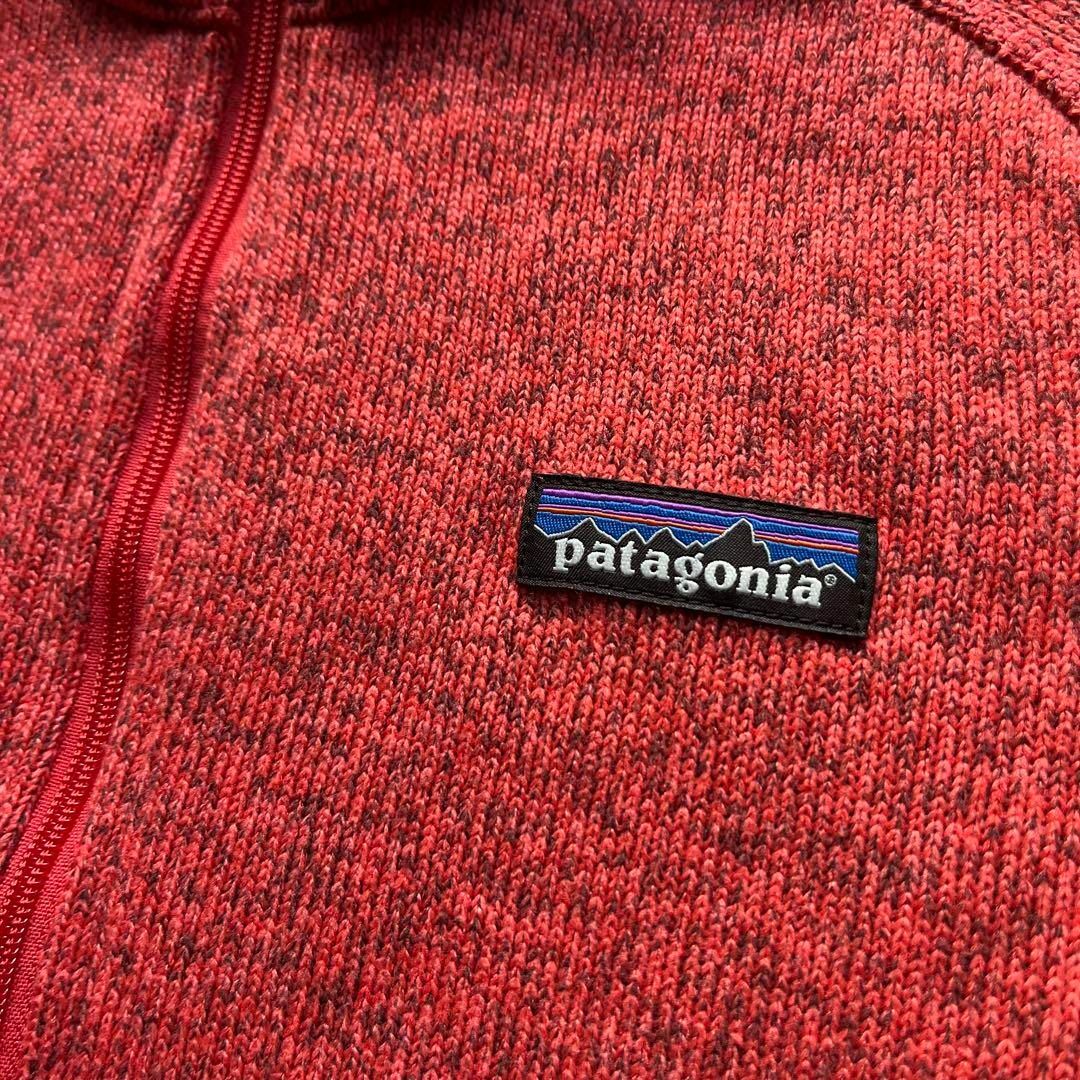 patagonia(パタゴニア)のパタゴニア　シンチラ　フリースジャケット　杢レッド　ハーフジップ　XS 古着 レディースのジャケット/アウター(ブルゾン)の商品写真