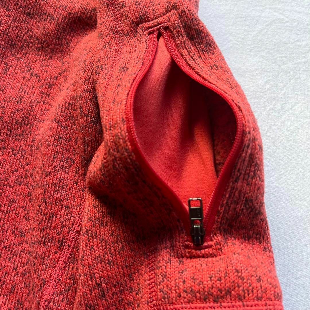 patagonia(パタゴニア)のパタゴニア　シンチラ　フリースジャケット　杢レッド　ハーフジップ　XS 古着 レディースのジャケット/アウター(ブルゾン)の商品写真