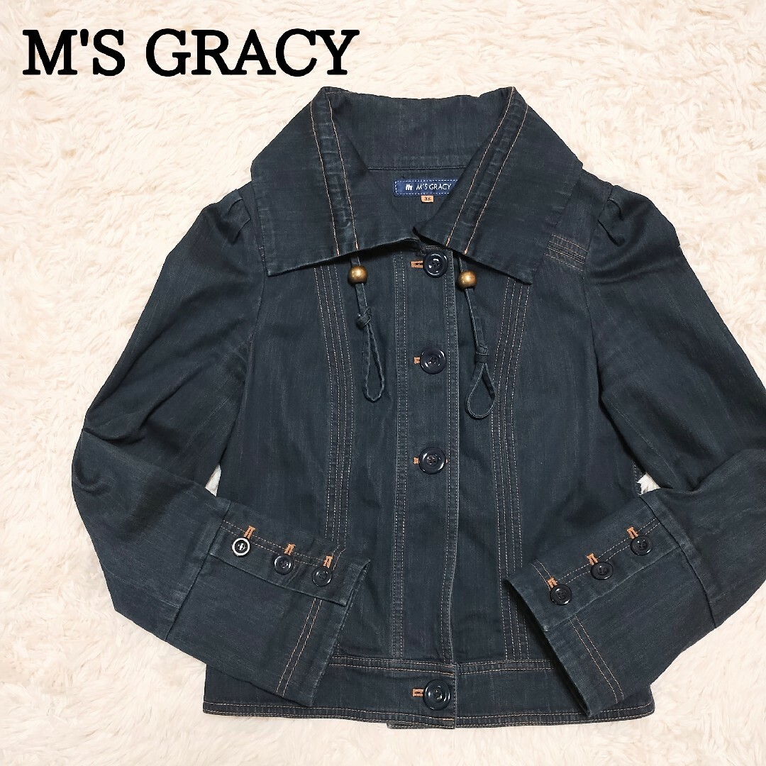 M'S GRACY(エムズグレイシー)のM'SGRACY　エムズグレイシー　デニムジャケット　ビッグカラー　38 レディースのジャケット/アウター(Gジャン/デニムジャケット)の商品写真