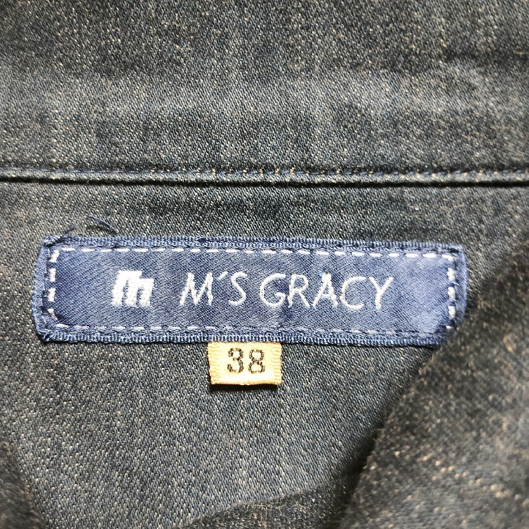 M'S GRACY(エムズグレイシー)のM'SGRACY　エムズグレイシー　デニムジャケット　ビッグカラー　38 レディースのジャケット/アウター(Gジャン/デニムジャケット)の商品写真