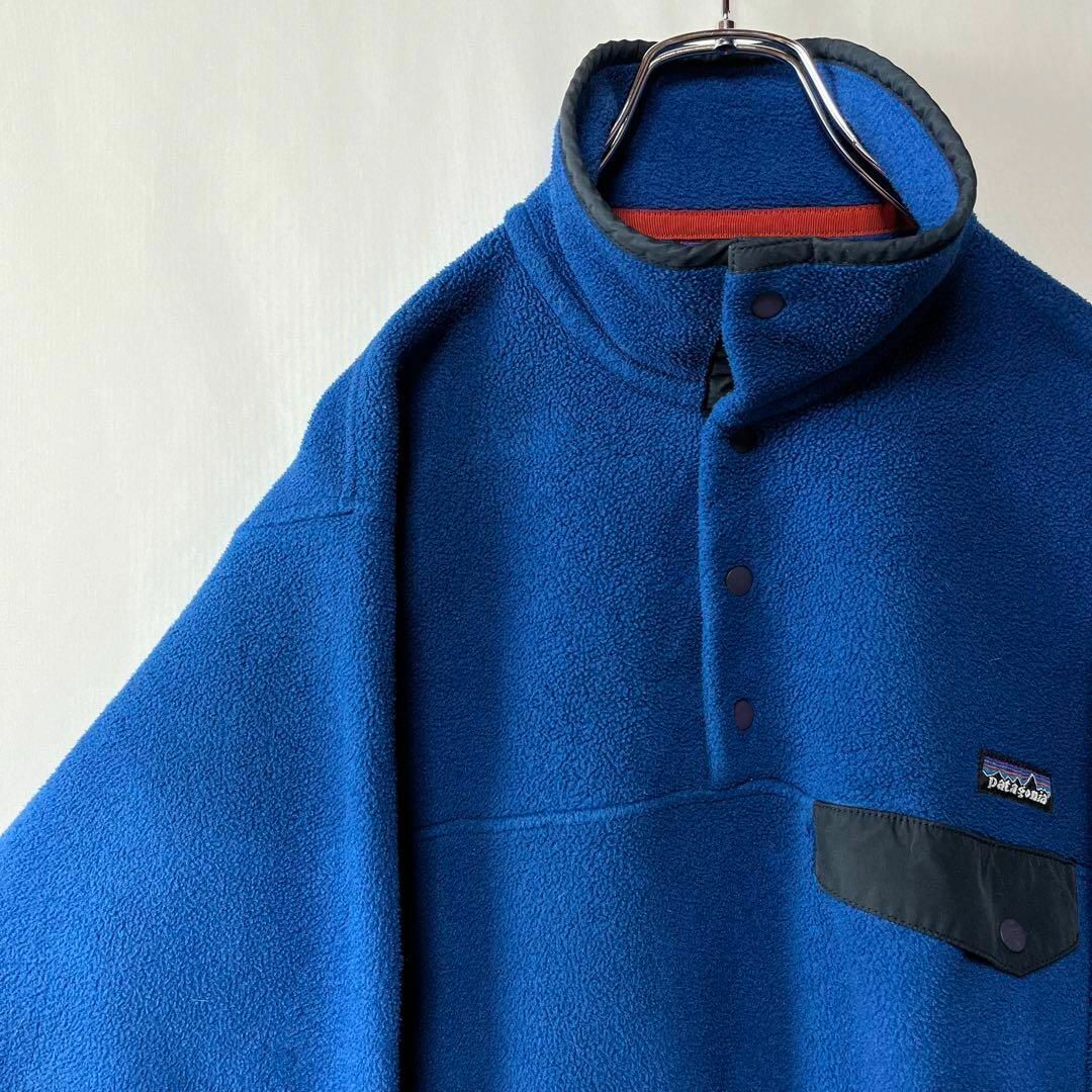 patagonia(パタゴニア)のパタゴニア　シンチラ　スナップTフリースジャケット　XS ブルー　古着 メンズのジャケット/アウター(ブルゾン)の商品写真
