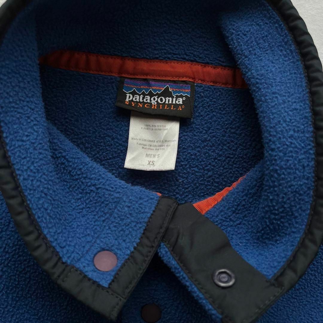 patagonia(パタゴニア)のパタゴニア　シンチラ　スナップTフリースジャケット　XS ブルー　古着 メンズのジャケット/アウター(ブルゾン)の商品写真