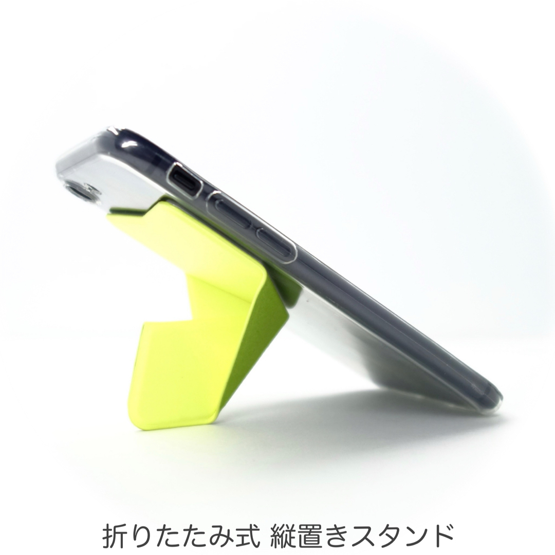 iPhoneケース SE3 SE2 8 7 スマホスタンド スマホグリップ 黄緑 スマホ/家電/カメラのスマホアクセサリー(iPhoneケース)の商品写真