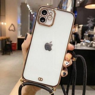 iPhone14プロ ケース クリアケース クビ掛け 紐 ひも(iPhoneケース)