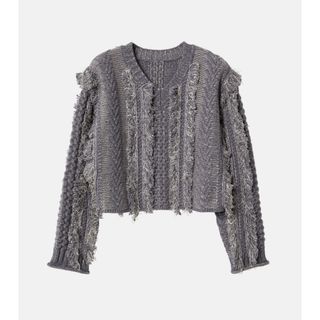 ルシェルブルー(LE CIEL BLEU)のLECIELBLEU Fringe Knit Top(ニット/セーター)