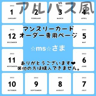 【⭐︎ms⭐︎さま専用ページ】マンスリーカード【アルバス風】(アルバム)