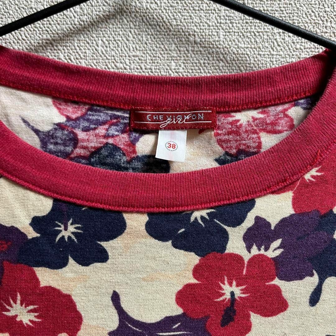 CHEVIGNON(シェビニオン)のシェビニオンガール ボタニカルTシャツ 花柄 Sサイズ レディースのトップス(Tシャツ(半袖/袖なし))の商品写真