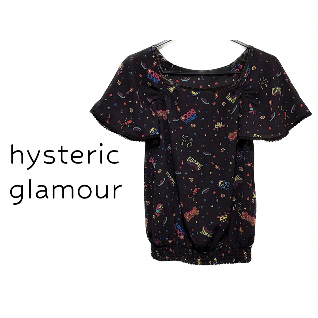 HYSTERIC GLAMOUR(ヒステリックグラマー)のヒステリックグラマー【美品】COSMIC 総柄 半袖 トップス チュニック レディースのトップス(シャツ/ブラウス(半袖/袖なし))の商品写真