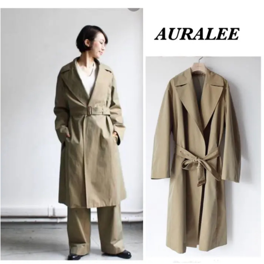 AURALEE(オーラリー)のAURALEE(オーラリー)　FINX CHAMBRAY WRAP COAT レディースのジャケット/アウター(トレンチコート)の商品写真