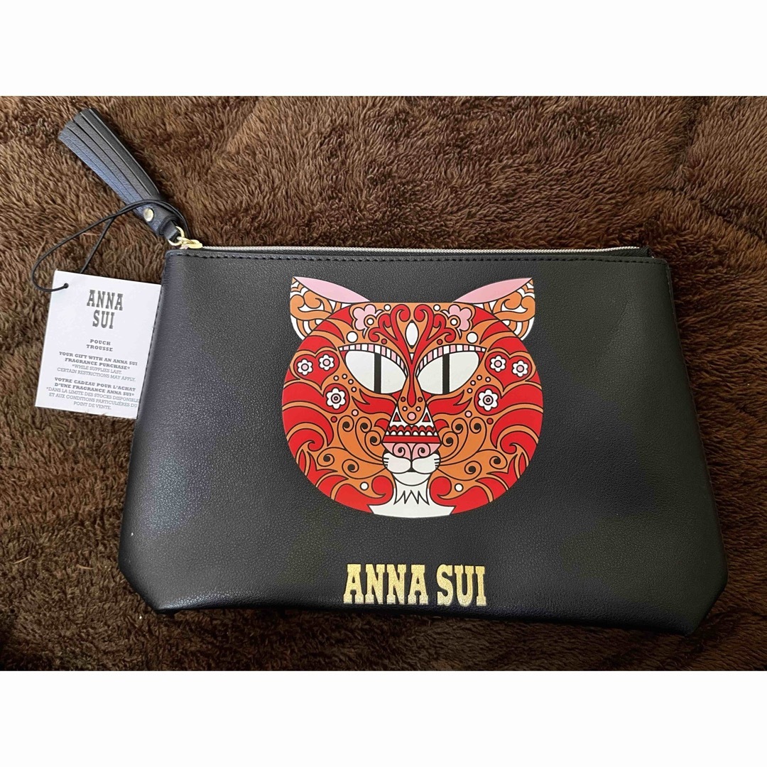 ANNA SUI(アナスイ)の【新品タグ付き】 アナスイ　猫柄　ポーチ　ねこ　ノベルティ レディースのファッション小物(ポーチ)の商品写真