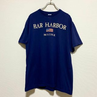 デルタ(DELTA)のアメリカ古着　BAR HARBOR 半袖　Ｔシャツ　星条旗　ネイビー　E318(Tシャツ/カットソー(半袖/袖なし))