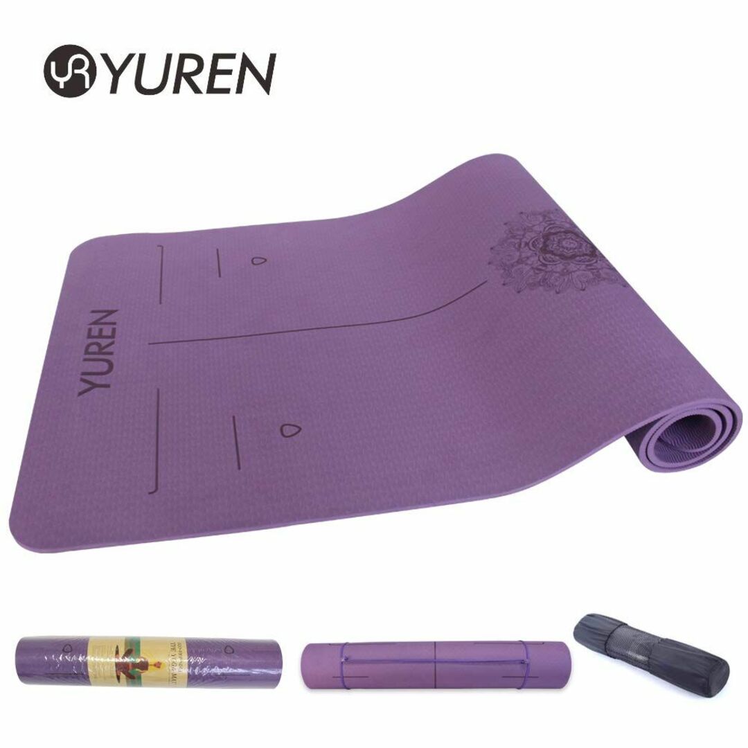 【色: パープル】YUREN ヨガマット 10mm 幅広 80cm x 185c スポーツ/アウトドアのトレーニング/エクササイズ(ヨガ)の商品写真