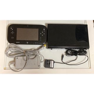 ウィーユー(Wii U)の【ジャンク】WiiU 32GB ブラック　本体セット(家庭用ゲーム機本体)