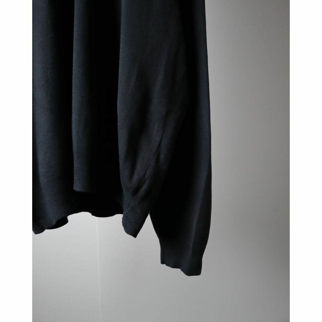 POLO RALPH LAUREN(ポロラルフローレン)の【ポロラルフローレン】刺繍ロゴ ピマコットン ハイゲージ ニット セーター 黒 メンズのトップス(ニット/セーター)の商品写真