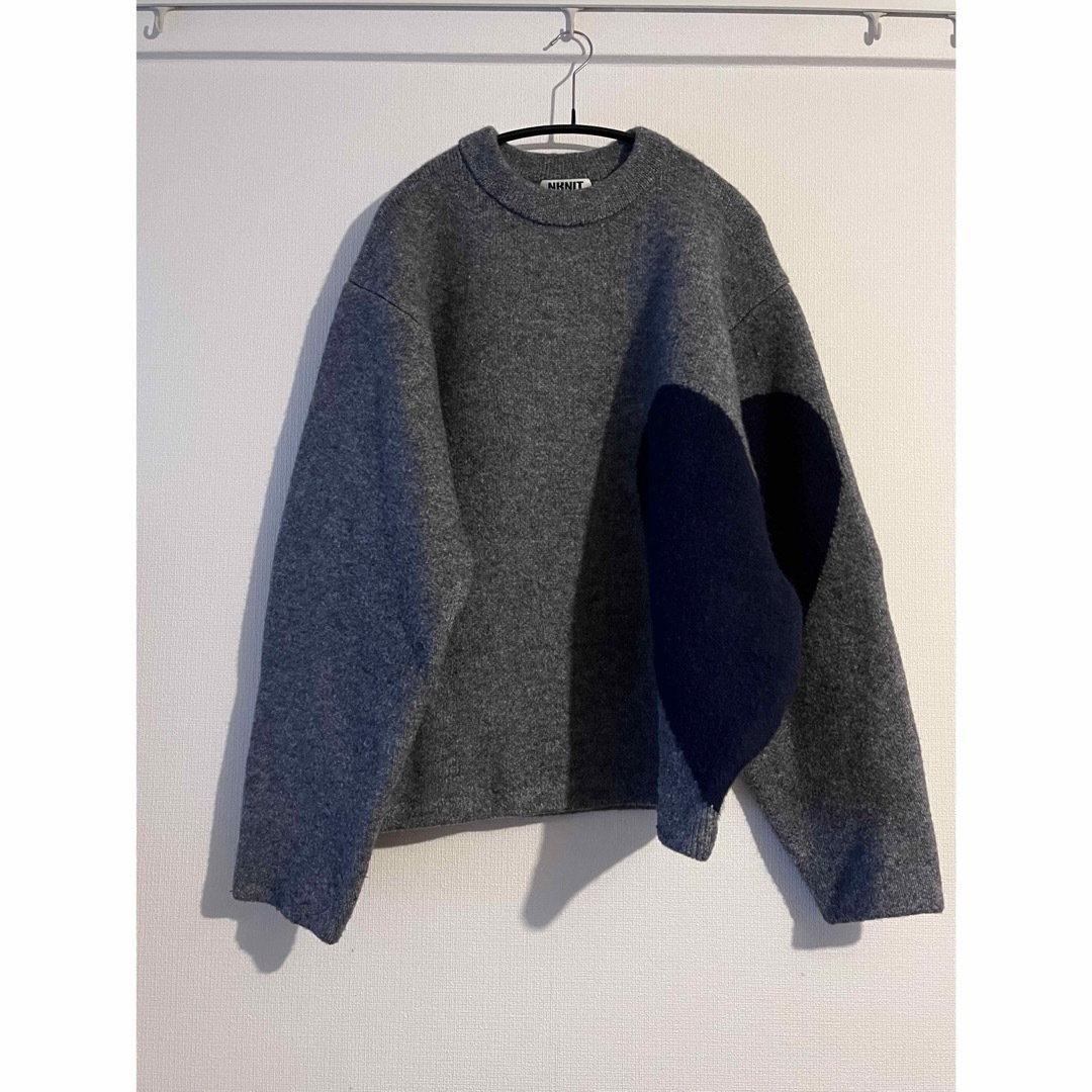ンニット NKNIT ♡pattern ハートパターンニット グレー ンニット NKNIT ♡pattern ハートパターンニット グレー