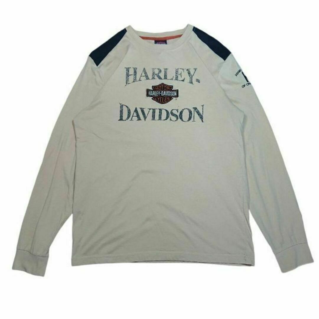 Hurley(ハーレー)のHarley Davidson 刺繍 ビッグプリント ロンT 古着 ハーレー メンズのトップス(Tシャツ/カットソー(七分/長袖))の商品写真