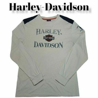 ハーレー(Hurley)のHarley Davidson 刺繍 ビッグプリント ロンT 古着 ハーレー(Tシャツ/カットソー(七分/長袖))