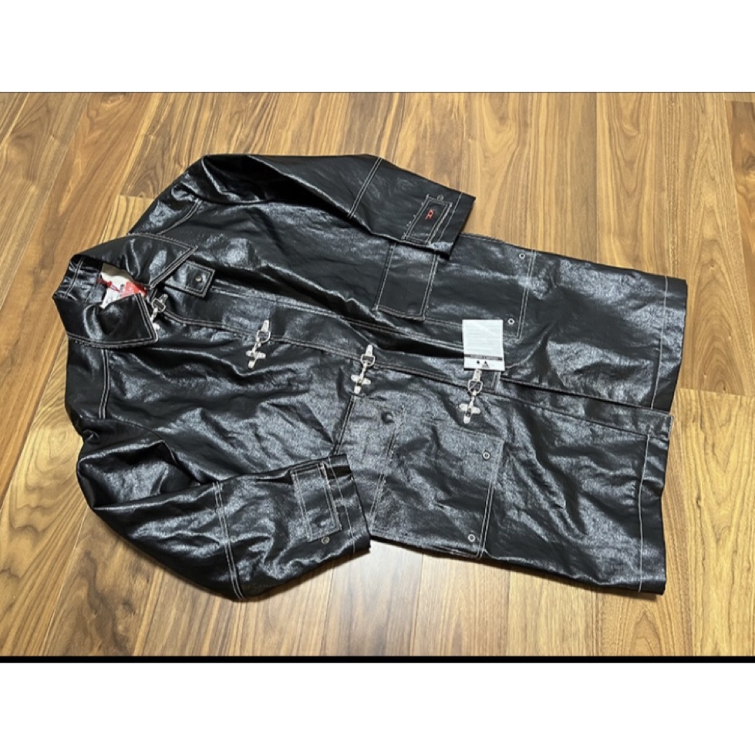 DIESEL(ディーゼル)の新品 DIESEL  キャンバス トレンチコート Black メンズMサイズ メンズのジャケット/アウター(トレンチコート)の商品写真