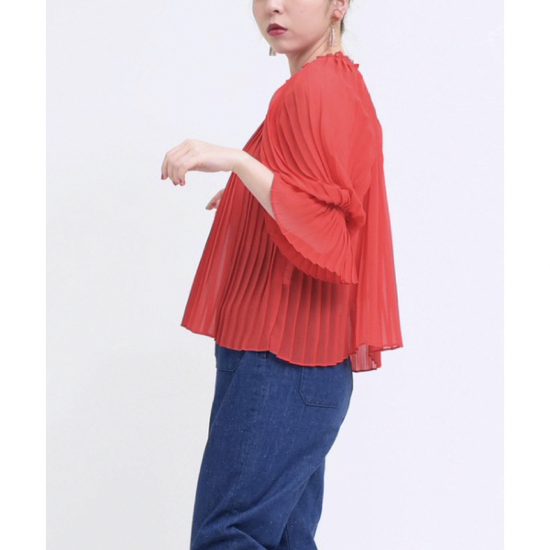 Dot&Stripes CHILDWOMAN(ドットアンドストライプスチャイルドウーマン)のDot&stripes CHILD WOMAN シフォンプリーツ パフブラウス レディースのトップス(シャツ/ブラウス(長袖/七分))の商品写真