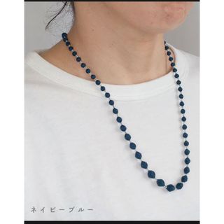 000 トリプルオゥ　コットンネックレス　ネイビー(ネックレス)