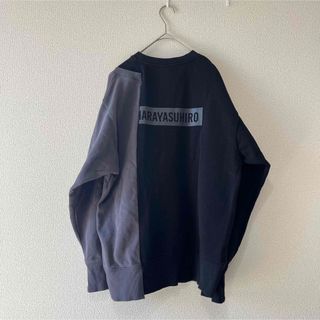 ミハラヤスヒロ(MIHARAYASUHIRO)の【美品】GU×ミハラヤスヒロ　コラボスウェット　黒×グレー　M ロゴ(スウェット)